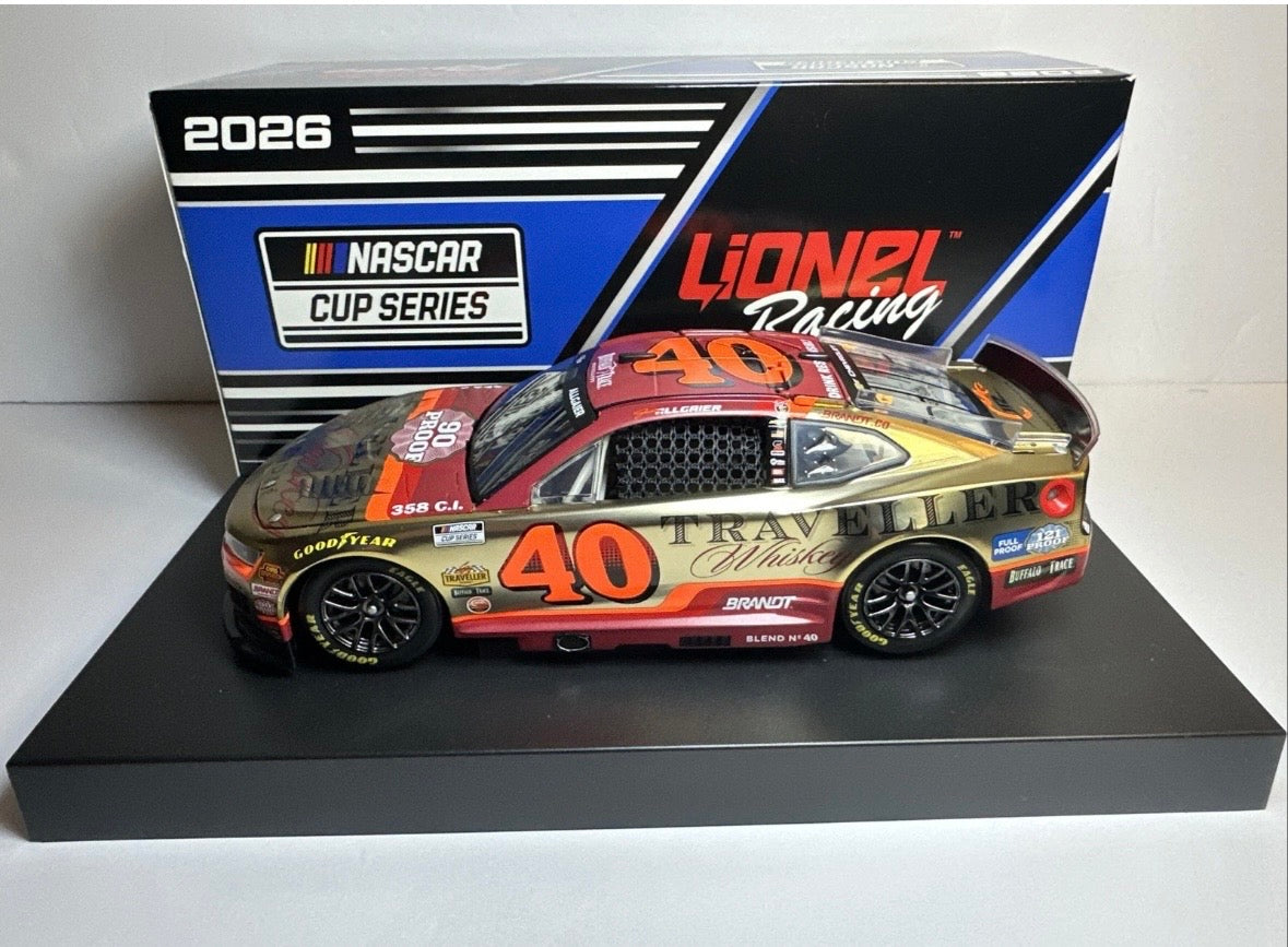 2026 Justin Allgaier #40 Traveller Whiskey Color Chrome Chevy Camaro Diecast 1:24
