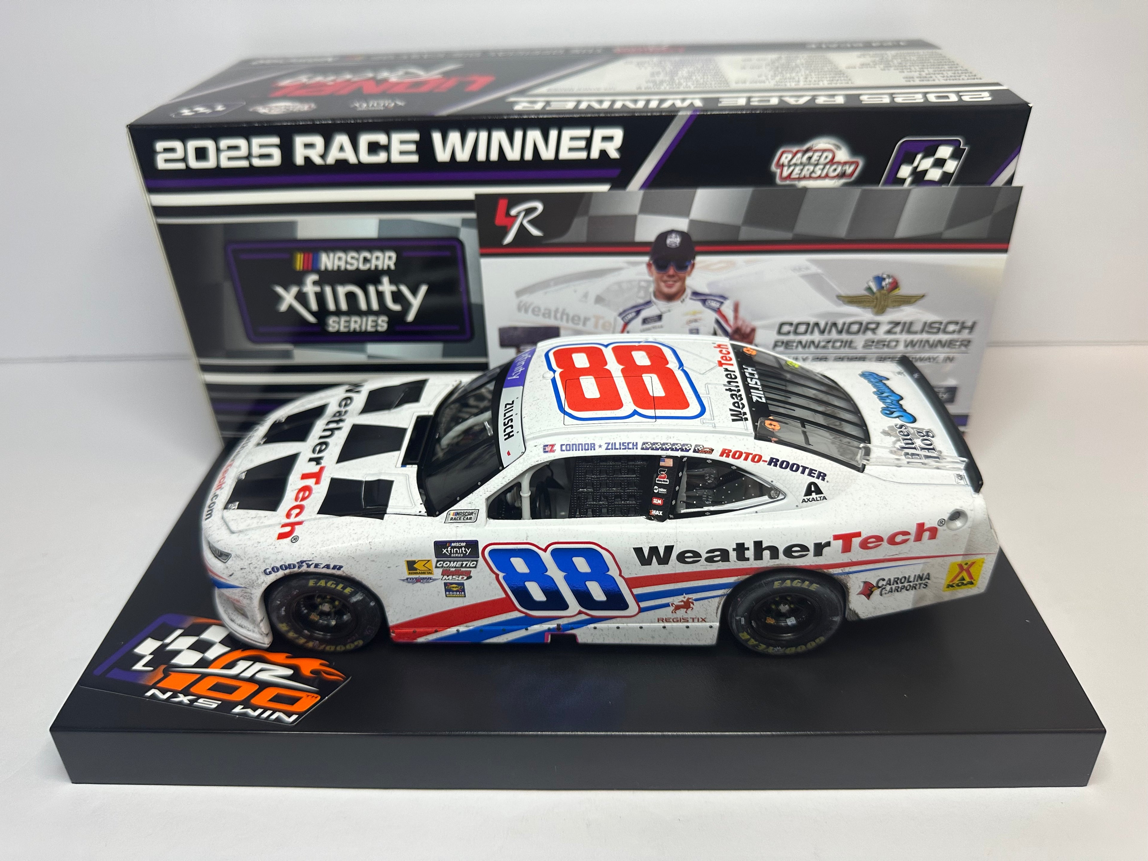 2025 Connor Zilisch #88 Weathertech Indy Brickyard Win NASCAR Diecast 1:24