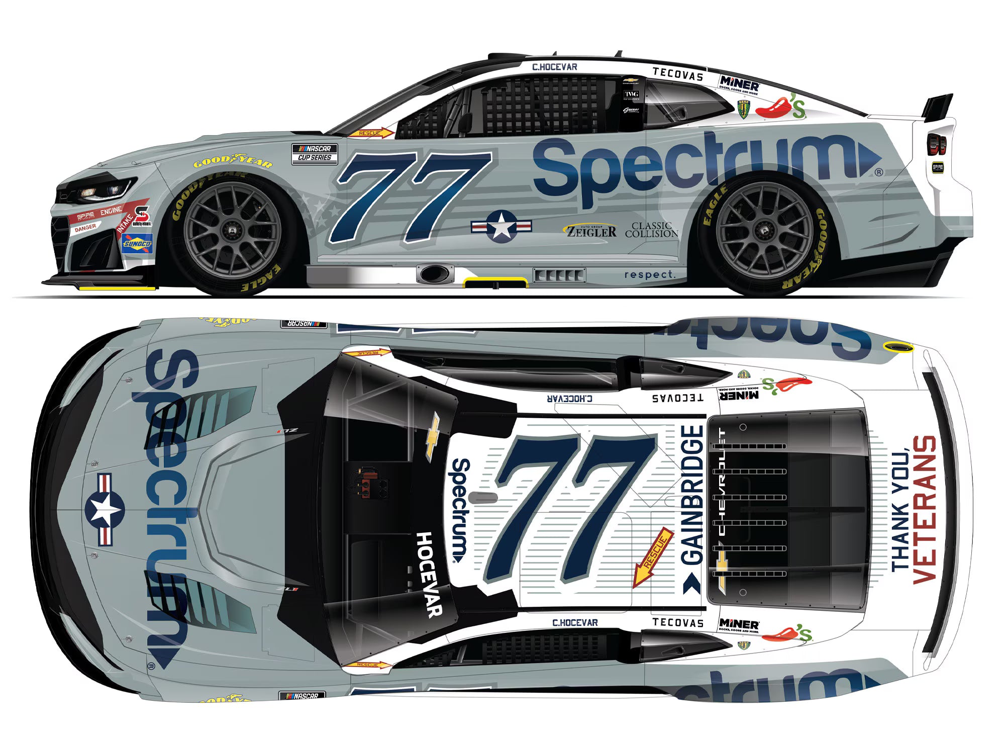 2026 Carson Hocevar #77 Spectrum Patriotic Diecast *PREORDER*