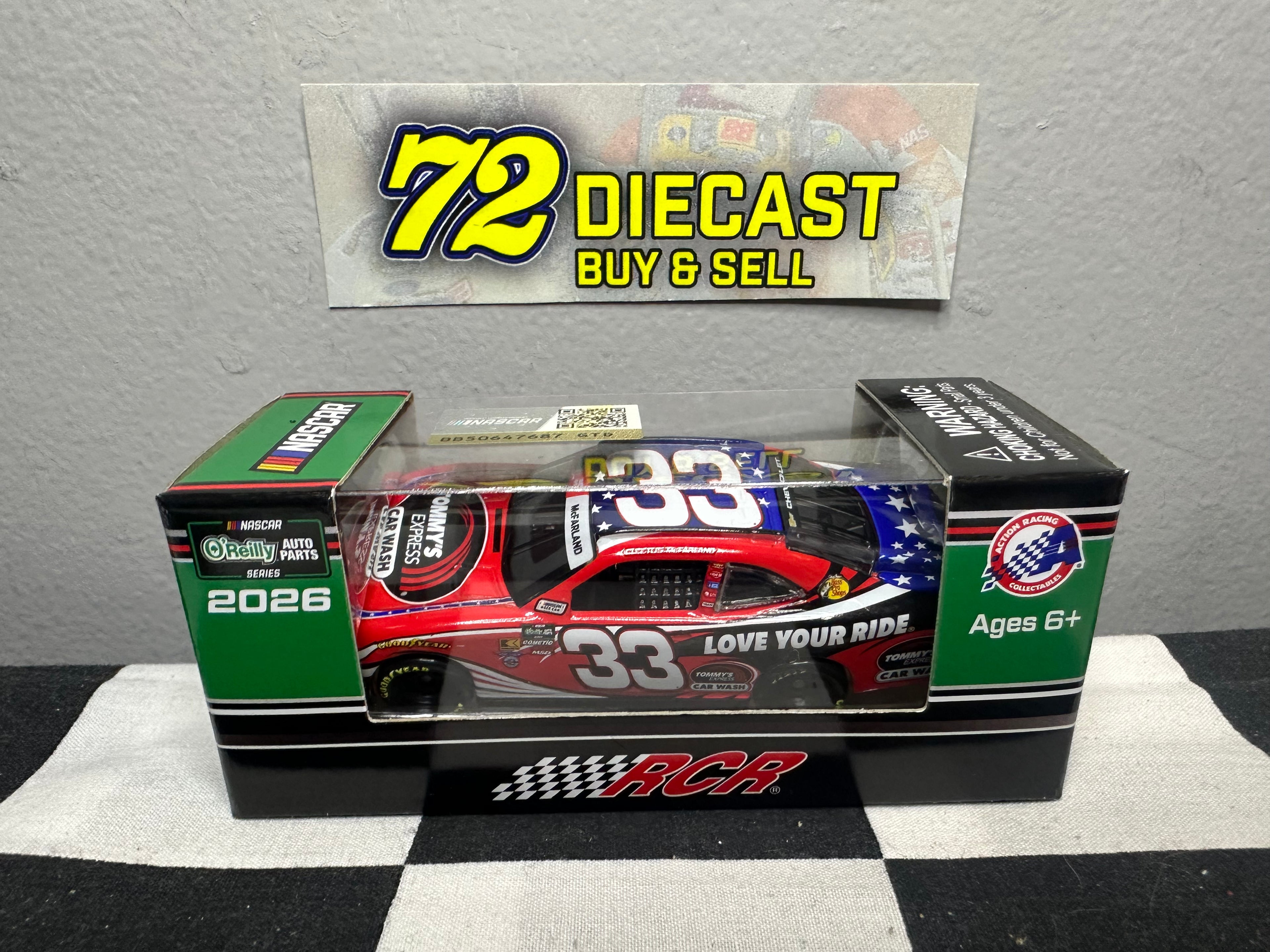 2026 Cleetus McFarland #33 Tommy’s Car Wash RCR Diecast